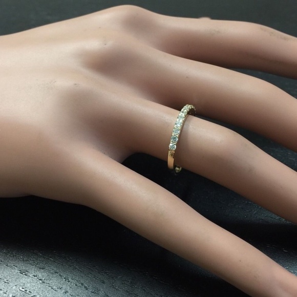 Splendid .35Ct Natural Diamond 14KY Gold Band Ring - Picture 7 of 7